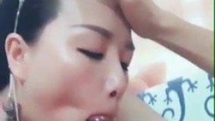 Asian blowjob with mouth cumshot