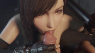 Tifa Lockhart Blowjob and Facial Red Lipstick Topless