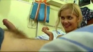 Swedish blonde gf gives blowjob