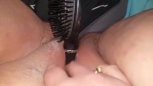 Hairbrush bbw orgasm pov