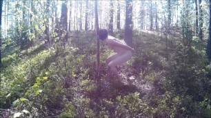 Dildo sucking in the woods.