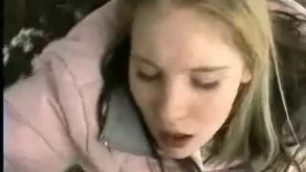 Gorgeous Blonde German Girl Outdoor Sex Cum in Mouth