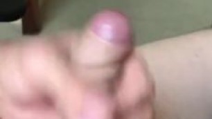 Edged Uncut Cock Pours a River of Cum