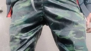 Pissing in my combat pants and cumming... camera got wet from piss and switched off, just as I was cumming