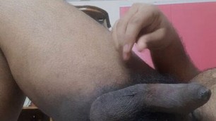 A horny Bengali hairy guy is masturbating, thinking about his girlfriend