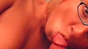 Slutty amateur teen GF full blowjob with cumshot