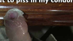 jerking with a condom and then pissing in the condom and cuming on mu ankle