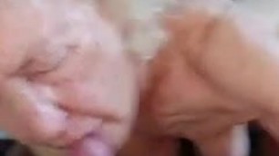 Older grandma sucking penis to grandpa