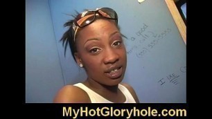 Black chick learn gloryhole blowjob 17